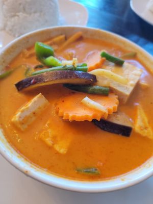 Thai red curry at Green Elephants Thai Vegan in Watkins Glen