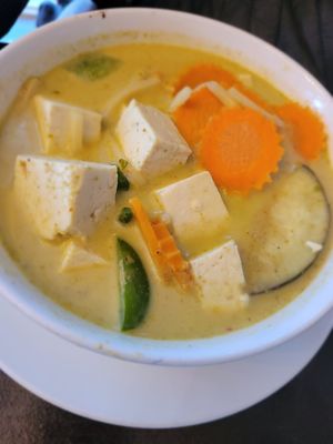 Thai green curry at Green Elephants Thai Vegan in Watkins Glen