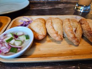 Curry puff at Green Elephants Thai Vegan in Watkins Glen