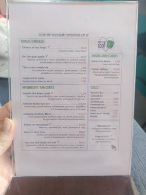 Menu at Must Be Loof in Ghent