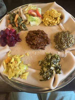 Vegan selection plate   at Abugida  in South West London