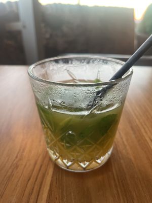 Mocktail passionfruit mojito  at Restaurant Fort Nassau in Willemstad