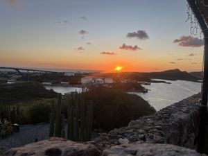 Sunset view  at Restaurant Fort Nassau in Willemstad