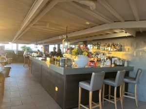 Casual yet elegant interior  at Restaurant Fort Nassau in Willemstad