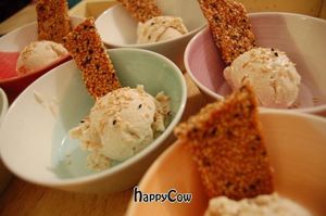 sesame gelato and sesame brittle with toasted white & black sesame. All homemade. at Ronin Dining Supper Club in Godalming