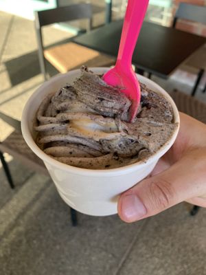 Vanilla soft serve with peanut butter syrup and Oreos blended in. 🤤  at Urban Desserts in Gold River