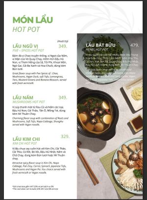 Menu   at La Moi Plant-Based Restaurant in Ho Chi Minh City