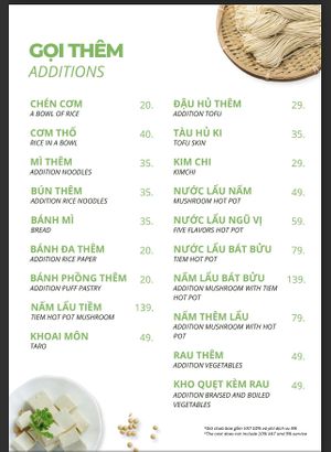 Menu   at La Moi Plant-Based Restaurant in Ho Chi Minh City