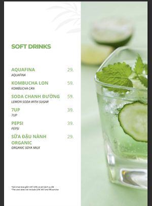 Menu   at La Moi Plant-Based Restaurant in Ho Chi Minh City