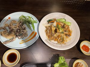 Mushroom and noodles   at La Moi Plant-Based Restaurant in Ho Chi Minh City