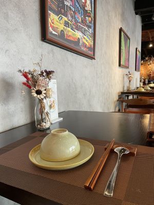 Tables  at La Moi Plant-Based Restaurant in Ho Chi Minh City