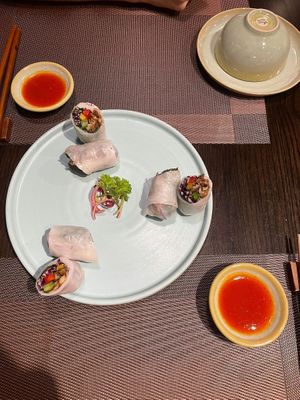 Lovely spring rolls  at La Moi Plant-Based Restaurant in Ho Chi Minh City
