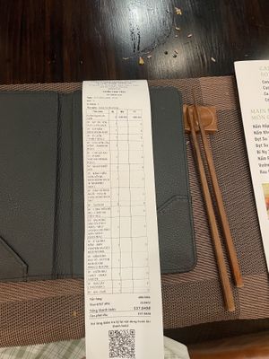 Receipt for buffet option for 2 people  at La Moi Plant-Based Restaurant in Ho Chi Minh City