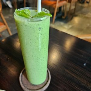 Mango tofu smoothie at La Moi Plant-Based Restaurant in Ho Chi Minh City