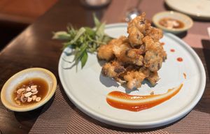 Shiitake tempura  at La Moi Plant-Based Restaurant in Ho Chi Minh City