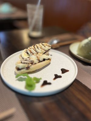 Chocolate and banana breadd  at La Moi Plant-Based Restaurant in Ho Chi Minh City