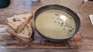 Soup of the day at Greens&Beans  in Bruges