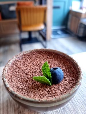 Chocolate mousse at Greens&Beans  in Bruges