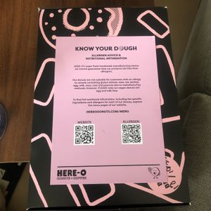 Allergy guide  at HERE-O Donuts  in Abu Dhabi