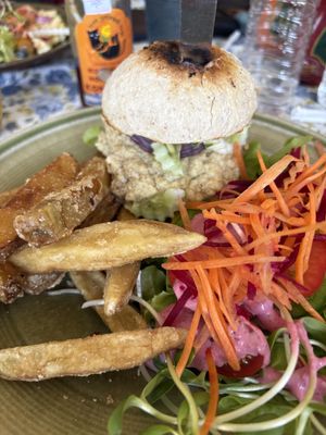 Falafel hummus burger    at Green Hand Vegetarian and Vegan Food in Chiang Mai