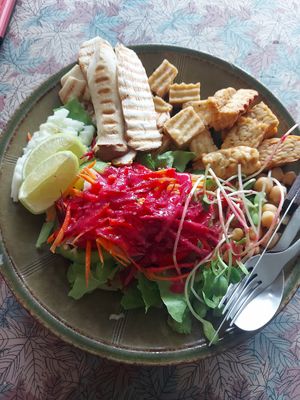 High protein salad at Green Hand Vegetarian and Vegan Food in Chiang Mai