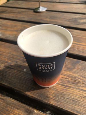 Oat cappuccino   at Woodlands Cafe in Bangor