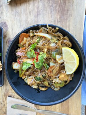 Mean greens with noodles  at Chopstix  in Lorne