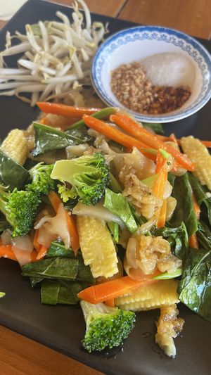 Fried noodles with veg  at Mama in Phuket