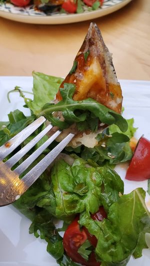 Fry eggplants in the salad at Chalet  in Bukhara