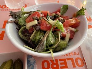 Fresh salad, listed in the menu as 6.90 lev but was free with a burger.  at Bolero Fitburger in Sofia