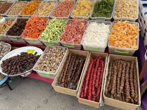 Dried fruits, nuts and Turkish sweets   at Pazartesi Pazarı Oba in Antalya