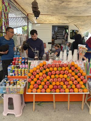 Freshly squeezed orange or pomegranate juice   at Pazartesi Pazarı Oba in Antalya