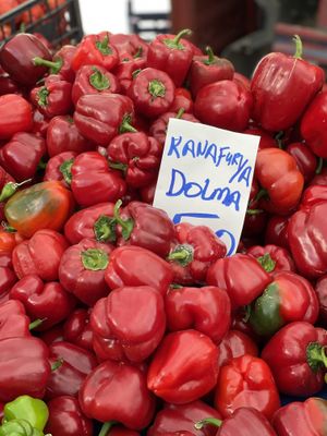 Red bell pepper   at Pazartesi Pazarı Oba in Antalya