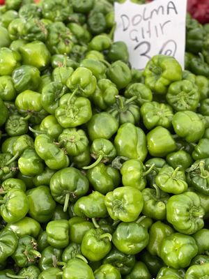 Green bell pepper  at Pazartesi Pazarı Oba in Antalya