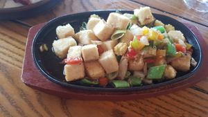 Garlic tofu sizzler at The Sand Dancer in South Shields