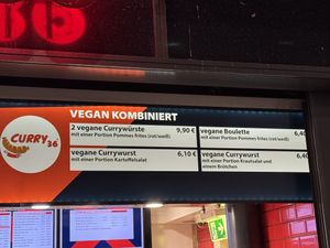 menu  at Curry 36 in Berlin