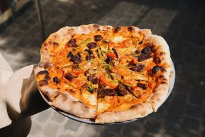 Vegan Brazeers Pizza  at PLANTS Kitchen & Bar in Almaty