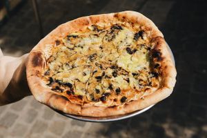 Mushroom pizza  at PLANTS Kitchen & Bar in Almaty