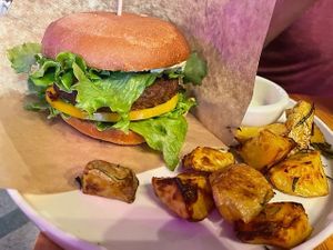 Cheeseburger at PLANTS Kitchen & Bar in Almaty