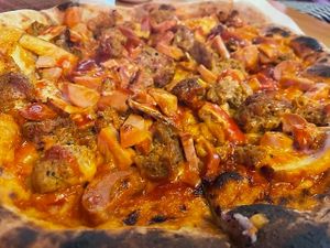 Vegan Brothers Pizza at PLANTS Kitchen & Bar in Almaty