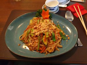 Vegetarian pad thai at Asia Restaurant Lotus in Wasserburg