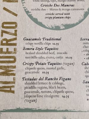 Vegan brunch options  at Sandbar Cocina y Tequila in Huntington Beach