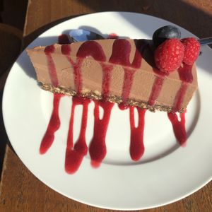 Peppermint choc cheese cake  at Manna Haven in Byron Bay