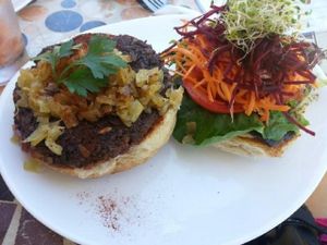 The Big Burger. at Manna Haven in Byron Bay