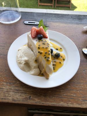 I only thought of taking a picture of the salted caramel cheesecake! All of the food was really good though at Manna Haven in Byron Bay