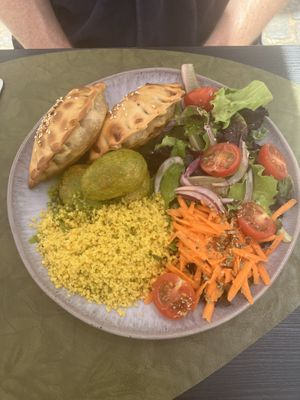 Dish of the day  (vegetable pastry)   at Mãe Terra in Portimao