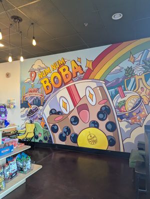 Mural wall at NUM NUM BOBA in Reno
