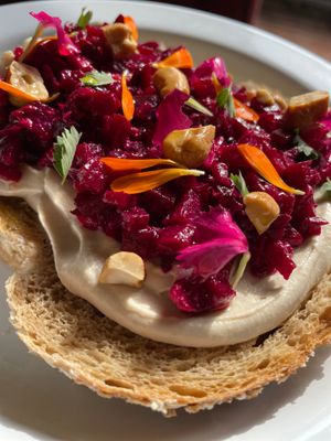 Tartar de remolacha!  at Albertine in Colonia Del Sacramento