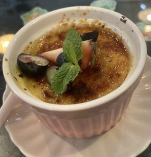 Crème brûlée  at Joys Cafe - 悅素 in Kowloon