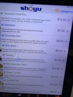 Blue is vegan, green is veg. at MSP - Shoyu - T1 in Minneapolis